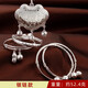 寶鉑琳寶寶銀手鐲嬰兒套裝長(cháng)命鎖純銀999兒童腳鐲滿(mǎn)月禮新生兒生日禮物 長(cháng)命百歲百福五件套-銀鏈款(約52