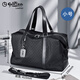 金利來(lái)（Goldlion）手提包男士2025夏季新款多功能大容量旅行包短途出差休閑斜挎包男 黑色小號【415*220*150mm】