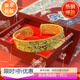 佩瑄手工金包銀古法鏨刻吉言開口復(fù)古手鐲送朋友輕奢定制情侶款 吉言蓮花手鐲【大款重約80克定制款】