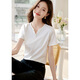 沫晗依美【基礎款百搭休閑時(shí)髦T恤】2025夏季新款顯瘦短袖V領(lǐng)女休閑T恤 白色 XL