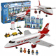 樂(lè )高積木CITY城市消防船客運飛機機場(chǎng)高速列車(chē)模型拼裝玩具 61004-民用飛機場(chǎng)候機樓地勤客機