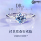 DR CK一克拉情侶對戒人工莫桑石鉆戒銀戒指訂婚求婚結(jié)婚戒子情人節(jié)禮物 一克拉單女士戒指 活口大小可調(diào)節(jié)