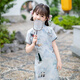 喜雅萌旗袍女童夏季短袖2025新款小女孩連衣裙裝中式漢服大童國風(fēng)裙子 山林熊貓[藍(lán)] 均碼 120