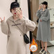 ARTFULMOM英國孕婦秋冬裝衛衣中長(cháng)款連衣裙2025新款時(shí)尚洋氣加絨春秋季上衣 杏色【加絨款】 XXL