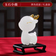 漢璽天然玉石招財(cái)鹿擺件創(chuàng)意酒柜裝飾品客廳辦公桌面家居送男女友禮物 《一鹿有你》玉石擺件+黑色底座