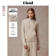 ELAND【100%綿羊毛】衣戀毛衣女休閑插袋連帽衫2024冬季新款 燕麥色(33)OATMEAL L 170