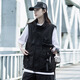 AOGZAOGZ國潮牌工裝機能風(fēng)馬甲男女夏季新款bf多口袋戶(hù)外立領(lǐng)坎肩背心 黑色 M