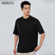 MARKLESS男士夏季銅氨絲涼感短袖T恤 簡(jiǎn)約百搭休閑上衣5649 黑色  2XL 