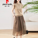 皮爾卡丹（pierre cardin）兩件套連衣裙女夏2025年新款感氣質(zhì)洋氣減齡顯瘦別致套裝裙子針織 駝上衣+咖啡裙【套裝】 M