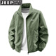 JEEP SPIRIT吉普夾克男士春秋外穿戶外運(yùn)動(dòng)寬松立領(lǐng)外套休閑服上衣 軍綠色 2XL