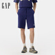GAP男裝經(jīng)典款印花logo輕薄抽繩運動(dòng)短褲寬松休閑褲727013 深藍色 M (170/80A) 亞洲尺碼