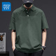 真維斯（JEANSWEST）POLO衫男短袖t恤夏季2025新款潮牌商務(wù)風(fēng)寬松休閑上衣男美式薄款 深綠 純色 3XL