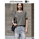 太平鳥【商場同款】女裝2025年夏季新款寬松短袖T恤女A1CNF2143 城堡巖灰 XL 170