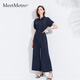 MeetMetro瑪依爾時(shí)尚通勤連體褲女2025夏季新款工裝風(fēng)休閑連體衣 藏藍(lán)色【現(xiàn)貨閃電發(fā)】 XL