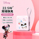 迪士尼（DISNEY）【3C認(rèn)證】自帶線充電寶10000毫安22.5W/PD20W雙向快充小巧便攜可上飛機(jī)適用華為蘋果16 春夏米奇