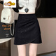 初徑2026新款亮片西裝半身裙夏季高腰不規則a字裙顯瘦包臀裙百搭短裙 黑色 【自帶安全褲】 M 建議96-105斤