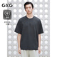 GXG男裝 圓領(lǐng)T恤雙色貼布繡上衣涼感短袖針織 2025夏季新品 深灰色 XL
