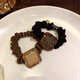 BARY REEF韓國東大門(mén)大腸圈發(fā)圈女網(wǎng)紅氣質(zhì)簡(jiǎn)約頭繩發(fā)繩滿(mǎn)鉆扎頭發(fā)皮筋發(fā)飾 黑色+深咖色