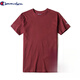 冠軍涂鴉T恤男新疆棉純棉夏季情侶款純色刺繡打底衫短袖T恤潮牌男女 袖標款酒紅色短袖 3XL 180-200斤
