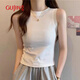 古今（GUJIN）2025春夏季新款寬肩背心吊帶女修身遮副乳無(wú)袖圓領(lǐng)T恤女上衣打底