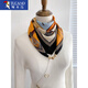 啄木鳥(niǎo)磁吸三角護頸小圍巾女秋冬季2024新款棉麻絲巾百搭感方巾保暖圍脖 棉麻磁扣-馬到成功【新升級面料