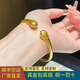 妙聚福黃金貓爪手鐲女古法9999足金包銀實(shí)心開口吉言招福大金鐲子 金1.5克 亮面貓爪開口手鐲 總重約39g左右