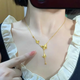 如潼鐳射蝴蝶套鏈女999金包銀2025新鎖骨鏈生日送女友 雙面鐳射蝴蝶項鏈 約3.8克