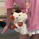 鷗咖諾小貓趴趴包女可愛斜挎包日系ins卡通少女心玩偶包送禮物兒童背包 白色小貓