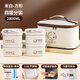 史努比（SNOOPY）保溫飯盒上班族便當(dāng)盒316L不銹鋼學(xué)生飯盒餐盤超強(qiáng)保溫微波爐加熱 米白色四層【送飯盒袋+餐具】
