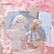 伽百利（Gabriel）毛絨玩具幸福情侶婚禮兔情侶新婚禮物玩偶生日禮物送女生小兔子 W3618愛(ài)麗絲和愛(ài)德華 35cm