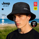 JEEP SPIRIT漁夫帽夏季戶外運動遮陽帽男女運動釣魚情侶帽CA0914 黑色