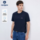 納維凱爾意大利小帆船男夏季圓領(lǐng)短袖T恤純色簡(jiǎn)約打底衫1325505531 藍 XL