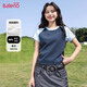 班尼路（Baleno）撞色插肩拼條短T女2025年夏季新品學(xué)院風(fēng)撞色短袖內搭打底衫上衣