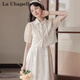 拉夏貝爾（La Chapelle）短袖雪紡連衣裙女裝2025年夏季新款時尚中長款法式小個子夏天裙子 上衣+吊帶連衣裙 M