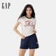 Gap女裝2025夏季新款撞色圓領(lǐng)趣味印花logo常規(guī)短袖T恤上衣766159 象牙白 M (165/84A) 亞洲尺碼