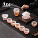 澤名家故宮琉璃千里江山茶具套裝高端禮盒中秋節(jié)定制送閨蜜喬遷生日禮物 江山如畫玉白-三才蓋碗套 10件