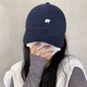NKADDS 熊刺繡2025新款顯臉小加寬大頭圍軟頂防曬鴨舌帽男運動(dòng)帽子女 北極熊-藏青大帽檐/顯臉小 均碼