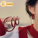 SMVP安可拉紅耳環(huán)女2025新款時尚素圈耳釘小眾設計氣質耳圈耳飾品耳墜 4cm安可拉紅色素圈耳環(huán)
