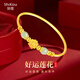 施蔻黃金蓮花手鏈女士足金手鐲轉(zhuǎn)運珠七夕情人節(jié)禮物送女友老婆生日 足金好運蓮蓮手鐲