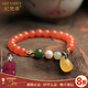 紀梵蒂 GEFIODEY天然涼山南紅瑪瑙手鏈柿子紅滿(mǎn)肉手串送女友老婆本命年生日禮物 【櫻桃紅貔貅南紅手串】8mm