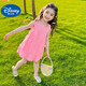 DISNEY迪士尼女童夏季連衣裙2025新款女寶寶韓版洋氣背心裙兒童夏款甜美 玫粉色 90 cm