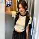 素織錦【清倉】正肩T恤女白色短袖女新款春潮流小個(gè)子女裝上衣修身t恤 辣妹波點(diǎn)修身短袖【M】