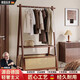 小潔匠選德國(guó)衣架臥室家用掛衣架實(shí)木次凈晾衣帽架簡(jiǎn)易中古衣服架子置物架 胡桃色長(zhǎng)60cm-無(wú)輪