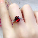 雅隱天然鴿血紅石榴石S925純銀戒指女時(shí)尚個(gè)性簡(jiǎn)約寶石指環(huán)情人節禮物