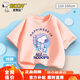 史努比（SNOOPY）童裝【純棉舒適】兒童T恤男童半袖中大童夏裝 冰淇凌-粉橙  140