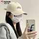 啄木鳥鴨舌帽女2025新款春夏季軟頂大寬檐帽顯臉小防曬米白色棒球帽子男 米色 均碼 常用(54-59cm)
