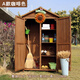戶(hù)外實(shí)木儲(chǔ)物收納柜防雨防曬陽(yáng)臺(tái)庭院園藝工具房田園雜物置物箱架 咖啡色小號(hào)