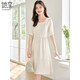 她享短袖連衣裙新中式國風(fēng)盤(pán)扣連衣裙提花面料中長(cháng)款裙子 T144Q1615