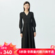 哥弟真的好（GIRDEAR）女裝燈籠袖高腰蔥紗優(yōu)雅輕禮服連衣裙A500155 黑 S (2碼)