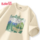 班尼路（Baleno）純棉短袖男夏季休閑潮牌寬松油畫風重磅t恤青少年個性百搭上衣